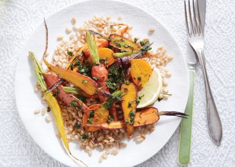 Roasted carrots with mint chermoula