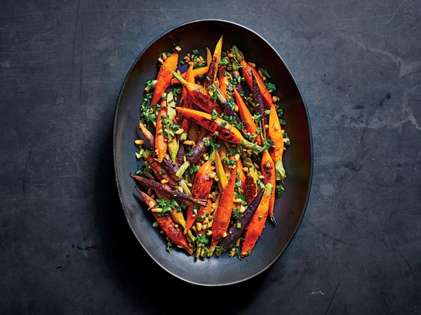 Roasted carrots with pine nut gremolata