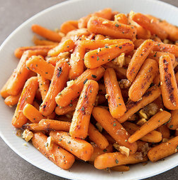 Roasted carrots with sage and walnuts