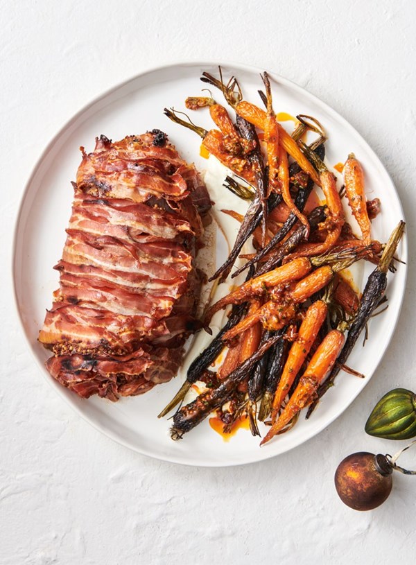 Roasted carrots with smoky date, honey and mustard butter
