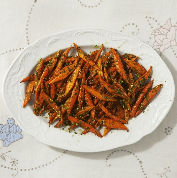 Roasted carrots with spring pesto