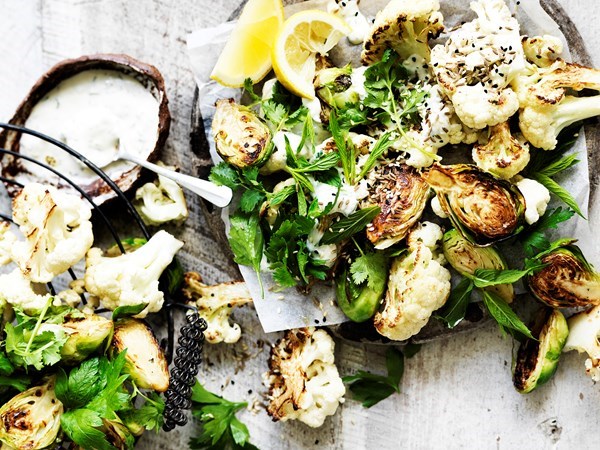 Roasted cauliflower & Brussels sprouts