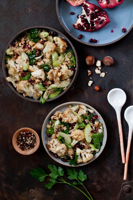 Roasted cauliflower & hazelnut salad