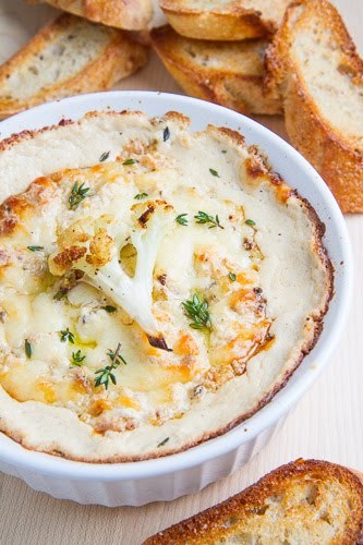 Roasted cauliflower and aged white cheddar dip