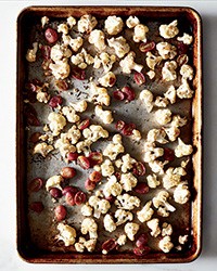 Roasted cauliflower and grapes
