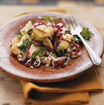 Roasted cauliflower and radicchio salad