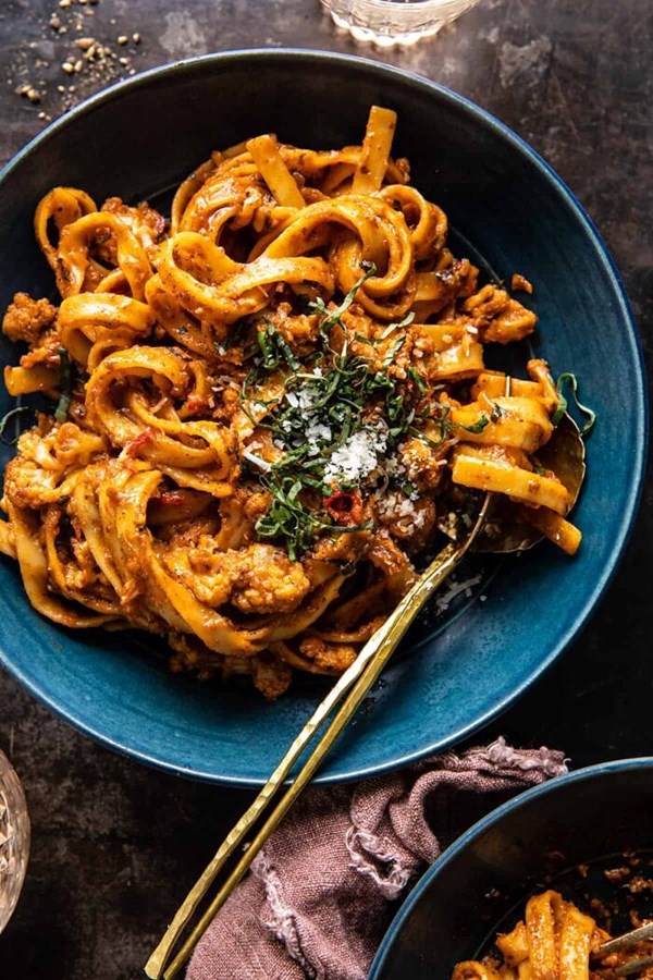 Roasted cauliflower Bolognese