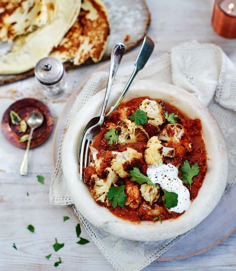 Roasted cauliflower curry