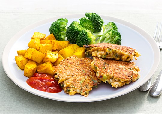 Roasted cauliflower fritters