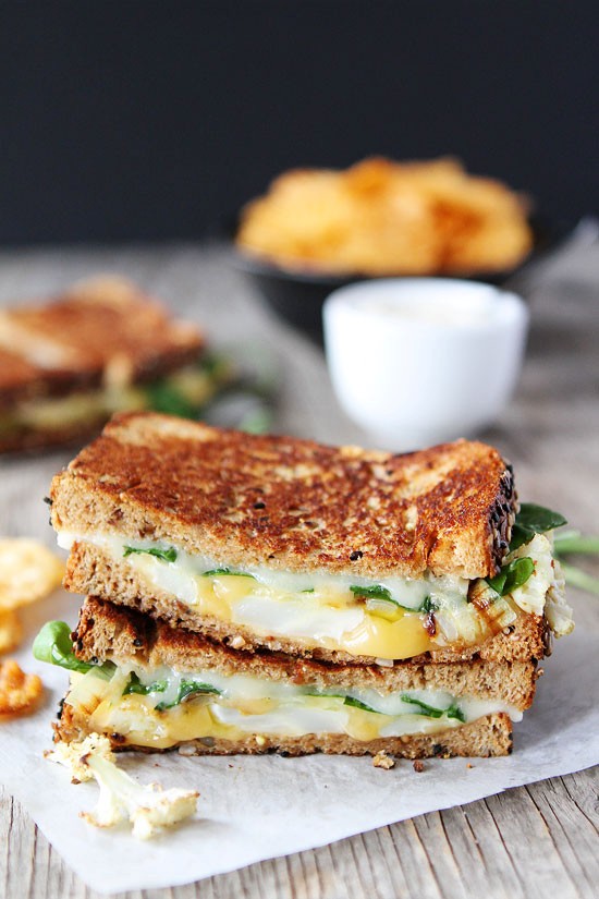 Roasted cauliflower grilled cheese