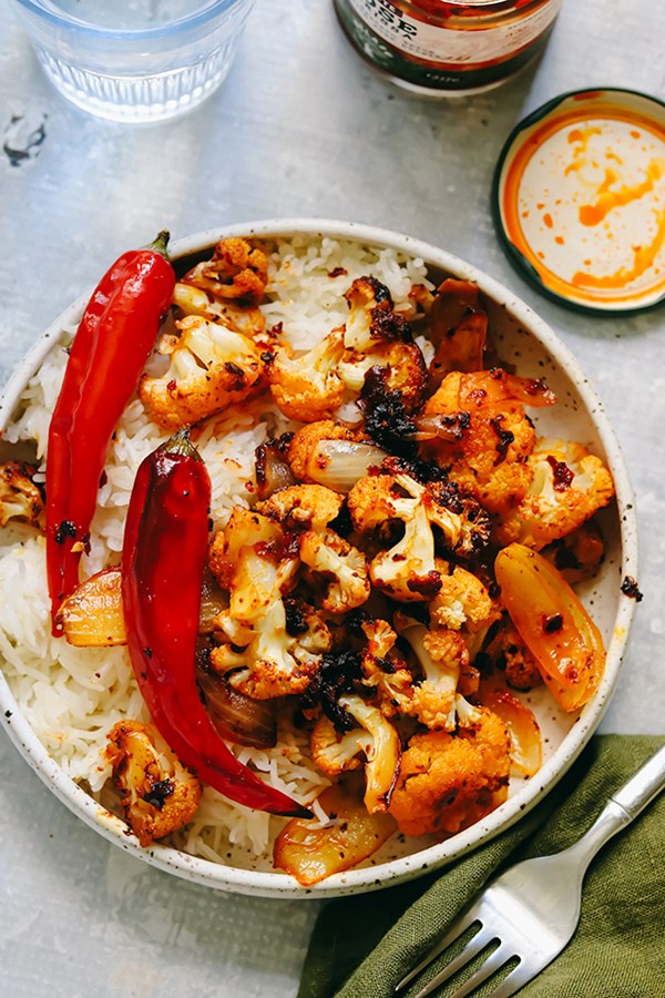 Roasted cauliflower in chile butter