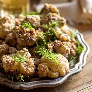 Roasted cauliflower salad with walnuts