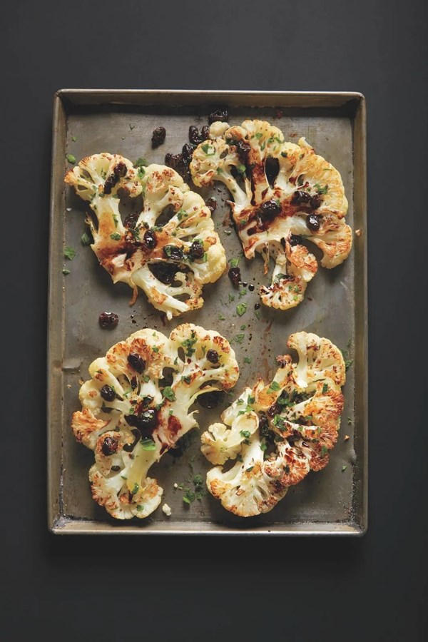 Roasted cauliflower steaks with balsamic glaze