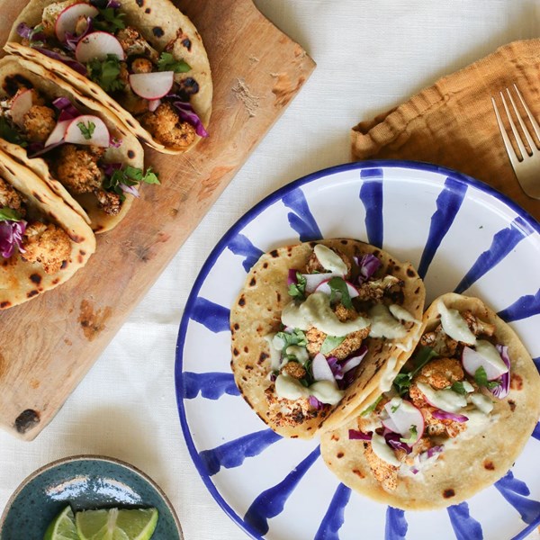 Roasted cauliflower tacos