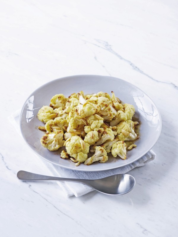 Roasted cauliflower with beurre noisette, almonds and sherry vinegar
