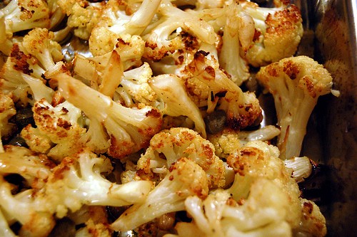 Roasted cauliflower with caper vinaigrette