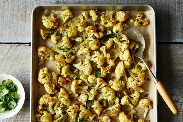 Roasted cauliflower with cumin and cilantro
