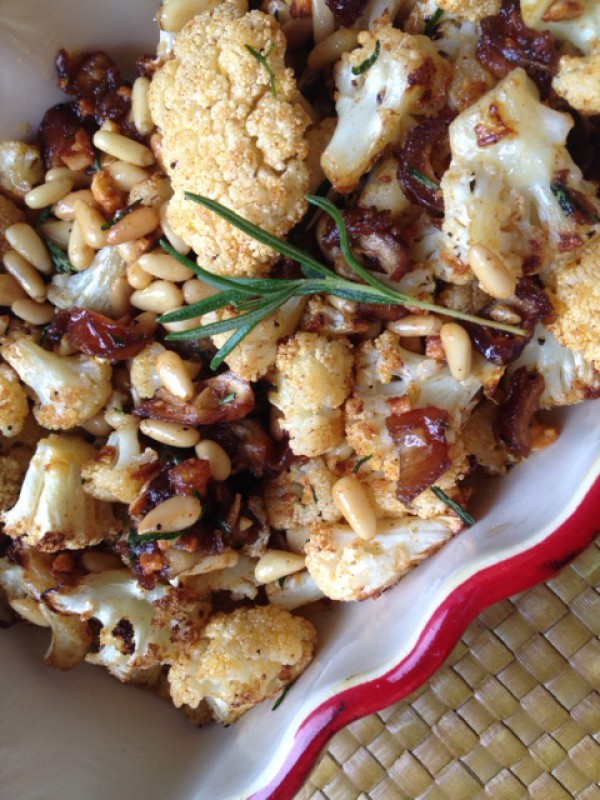 Roasted cauliflower with dates