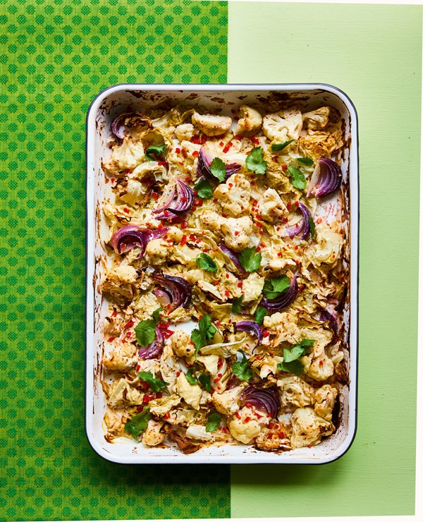 Roasted cauliflower with mustard, chilli & lemon
