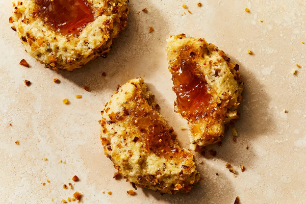 Roasted chestnut & fig thumbprint cookies