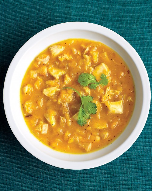 Roasted chicken and butternut soup