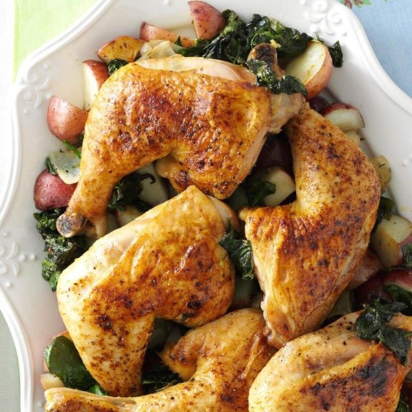 Roasted chicken and red potatoes