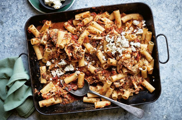 Roasted chicken in tomato and tarragon ragu