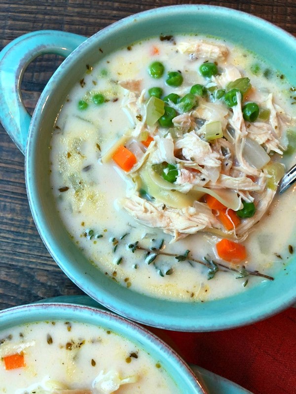 Roasted chicken noodle soup