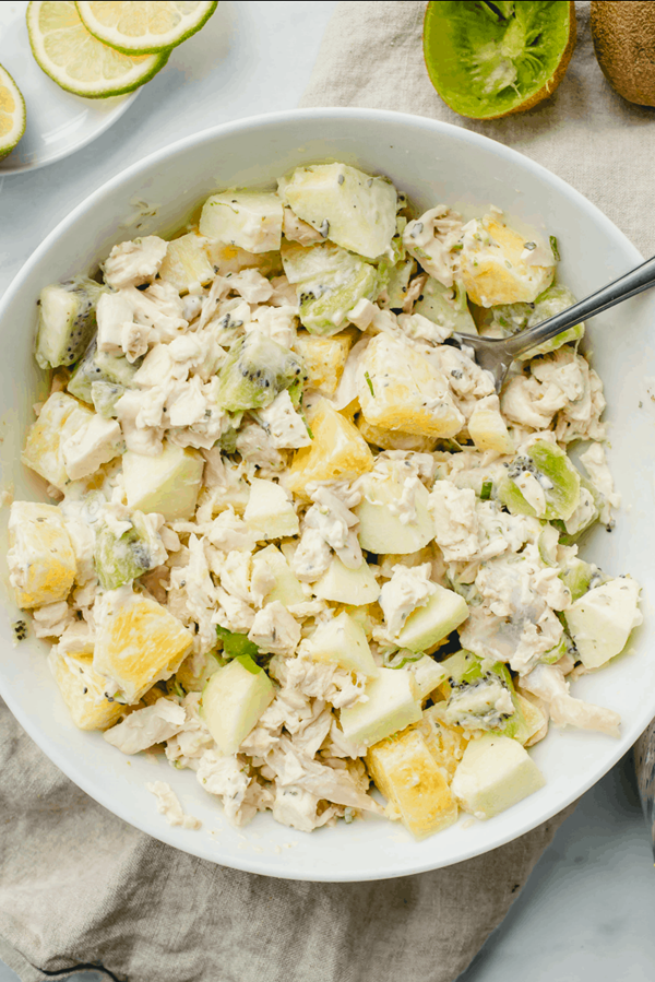 Roasted chicken salad with creamy lime dressing