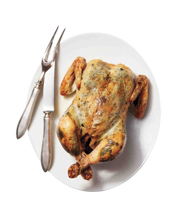 Roasted chicken with anchovy, parsley & lemon
