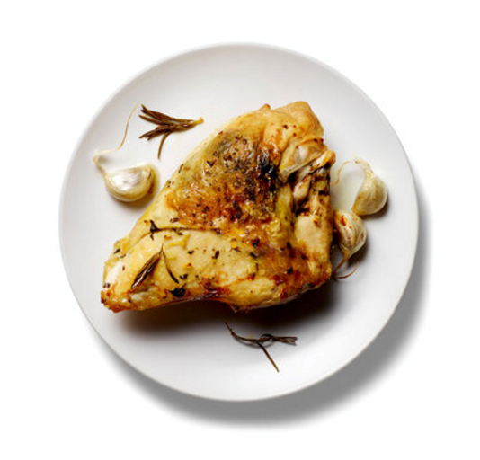 Roasted chicken with garlic, rosemary, and lemon