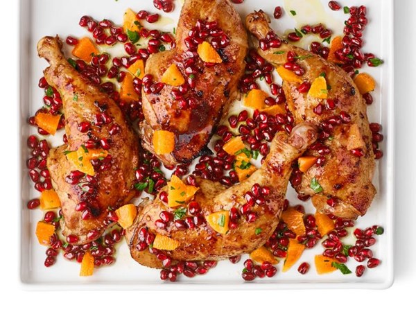 Roasted chicken with pomegranate salsa