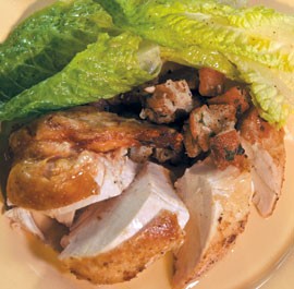 Roasted chicken with za'atar stuffing