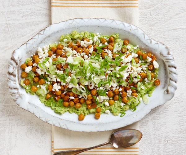 Roasted chickpea, avocado, and feta salad