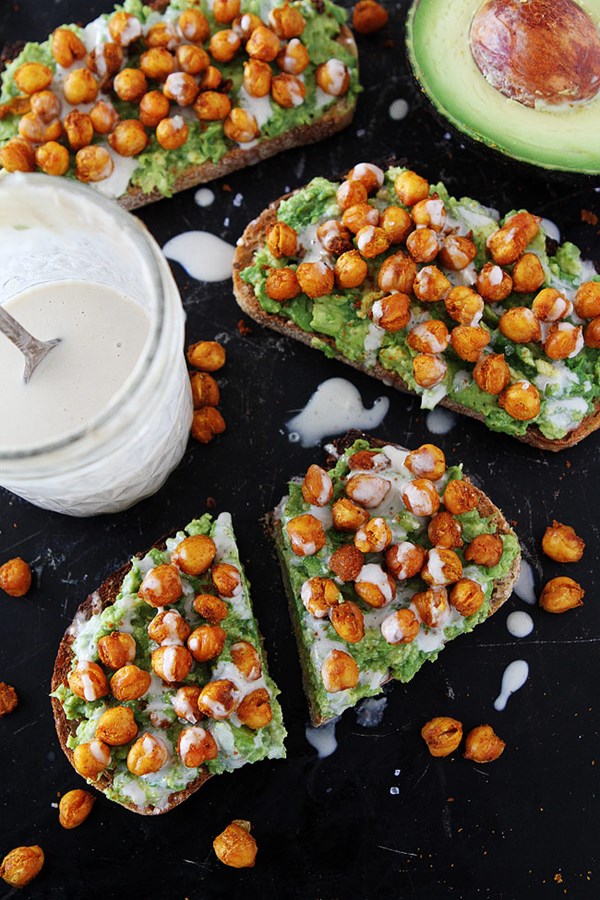 Roasted chickpea avocado toast
