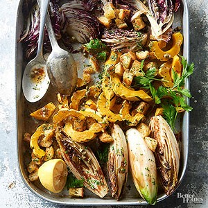 Roasted chicories with brown butter