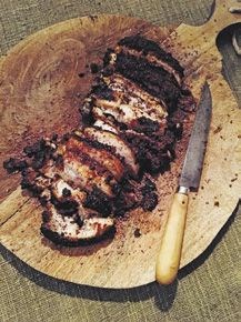 Roasted chocolate pork belly