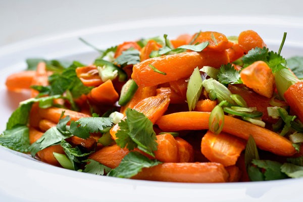 Roasted coconut carrots
