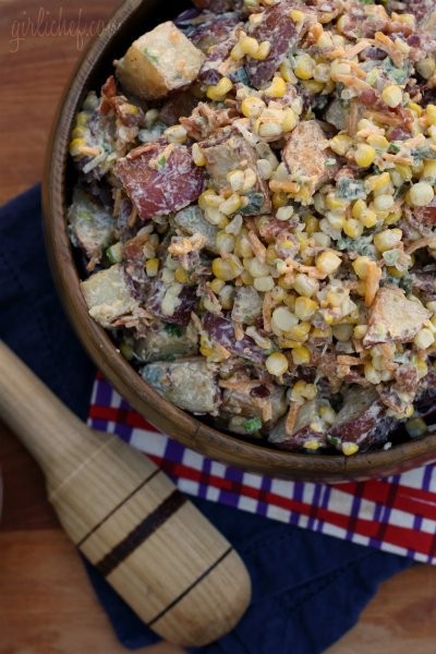Roasted corn & potato salad with bacon