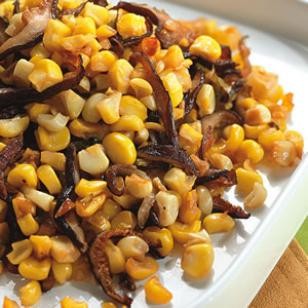 Roasted corn & shiitake mushrooms