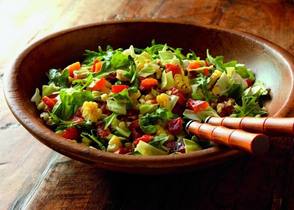 Roasted corn and red pepper salad