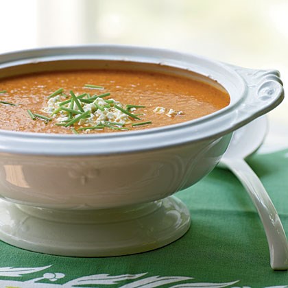 Roasted corn, pepper, and tomato chowder