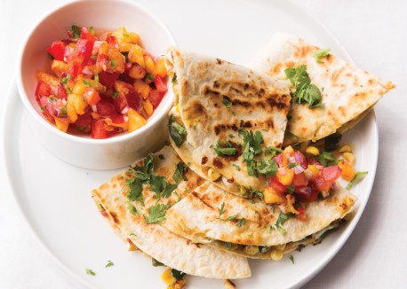 Roasted corn quesadillas