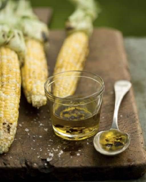 Roasted corn with chili marinade