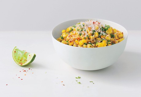 Roasted corn with Manchego & lime