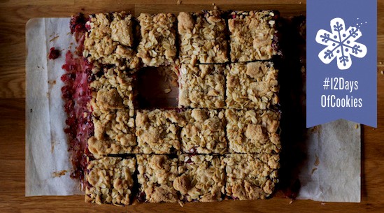Roasted cranberry bars
