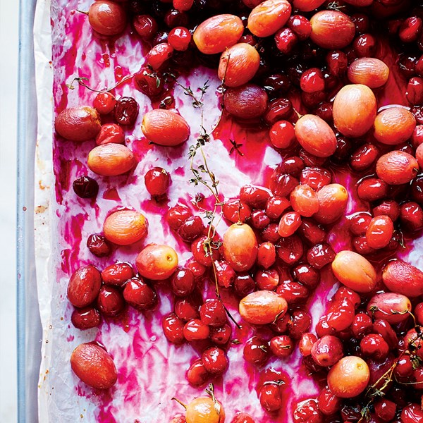Roasted cranberry-grape sauce