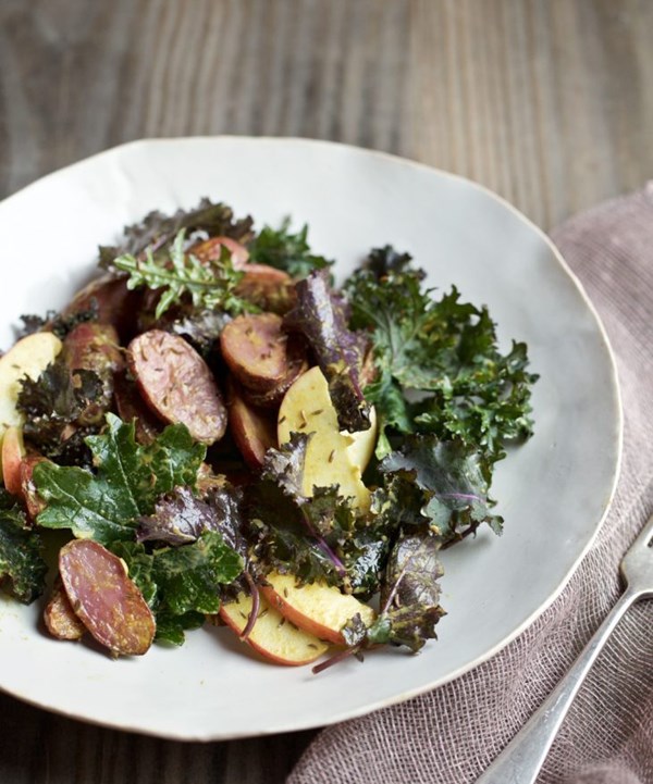 Roasted curried apple-potato salad