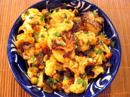 Roasted curried cauliflower