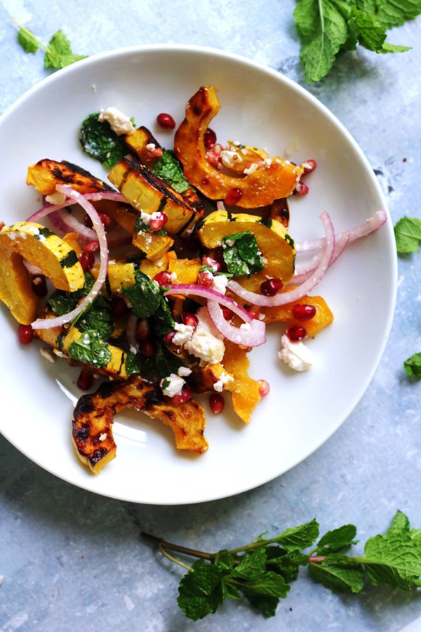 Roasted delicata squash salad